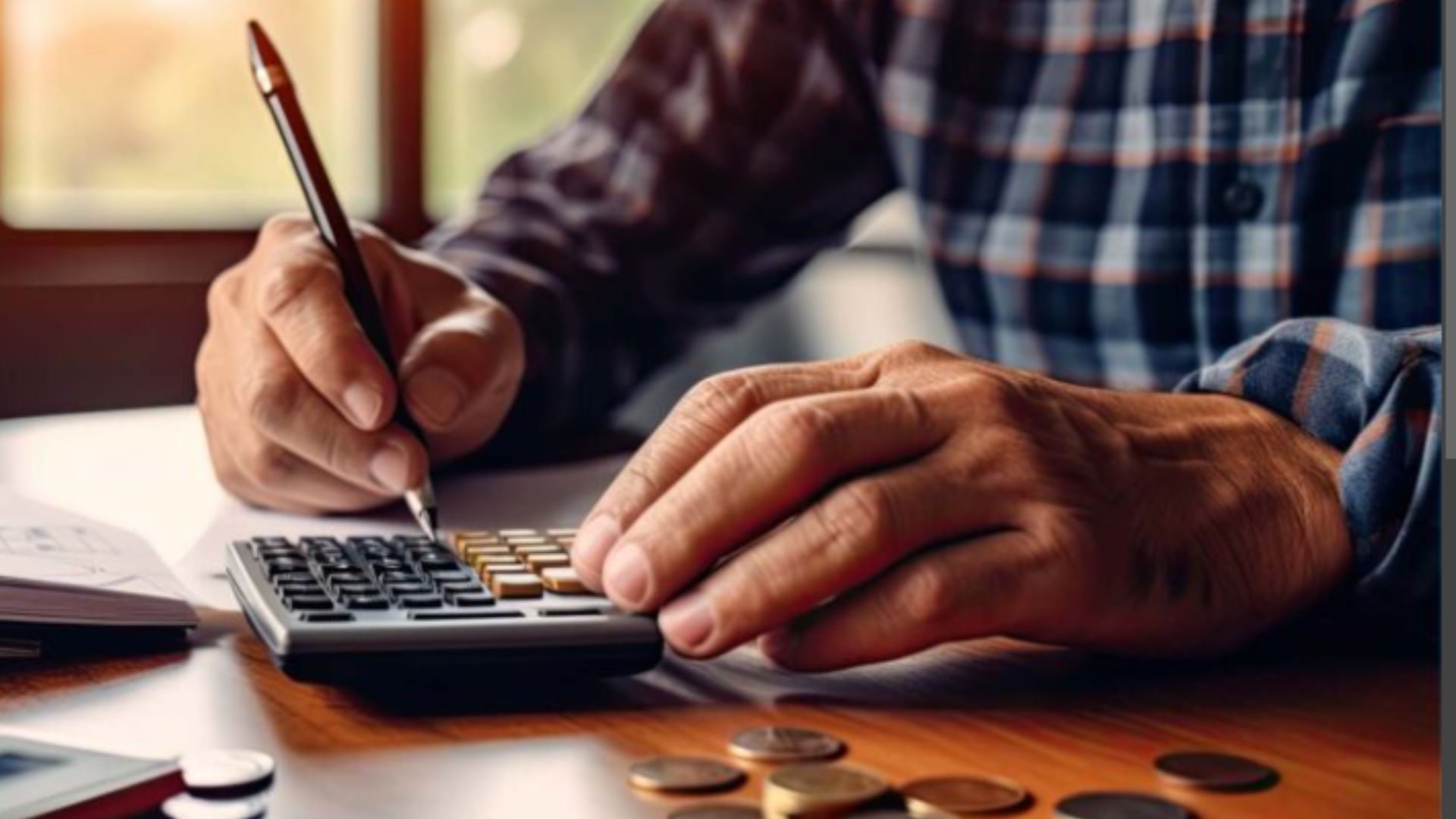 individual freelancer calculating his finances